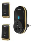 CASON - 2 Remote Wireless Door Bell for Home Long Range/Door Bell wireless For Home/Wireless Calling Bell,Remote Bell With Socket Plug up to 1000ft Range (Black)