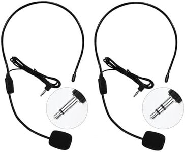 HUACAM Set of 2 Headset Microphone, Flexible Wired Boom for Voice Amplifier,Teachers, Speakers, Coaches, Presentations, Seniors and More