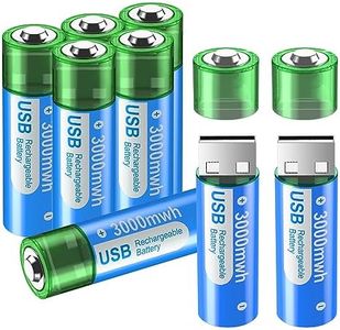 Palogreen Batterie AA ricaricabili USB, 3000 mWh/Litio, 8 pezzi, 1,5 V, batteria agli ioni di litio Mignon AA, ricaricabile, ad alta capacità, batterie ricaricabili AA, ricarica rapida