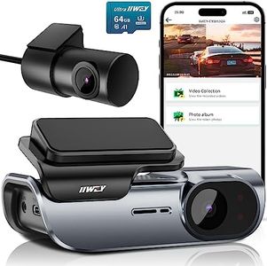 IIWEY EY02 4K Dash Cam anteriore e posteriore WiFi integrato a 5 GHz, Dual Dash Cam anteriore 4K/2K posteriore 1080P Telecamera per auto nascosta, Super Night Vision, G-sensor, Porta USB C