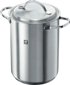 ZWILLING 40990-005 16 cm Pasta/Asparagus Pot – Large Cooking Pot with Hooked Basket, 4.5L Stockpot, Induction Hob Suitable, Spaghetti Pan with Strainer, 18/10 Stainless Steel Cookware, Pressure Pot