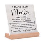 Mentor Gifts for Women Men, Thank You Mentor Sign, Plaque With Stand, Leaving Going Away Retirement Appreciation Gifts for Boss, Coworker, Teacher, Counselor, Coach, Supervisor