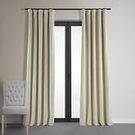 HPD Half Price Drapes Signature Velvet Thermal Blackout Curtains for Living Room 108 Inch Long (1 Panel) Rod Pocket Insulated Blackout Curtains for Bedroom Window Curtains, 50W x 108L, Cool Beige