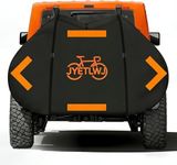 Bike Cover for Transport on Rack, Heavy Duty 600D Waterproof Bicycle Cover for 2 Bikes, Car Hitch Bike Rack Cover Windproof Buckles Reflective Strips, Fits Mountain Road Electric Bikes