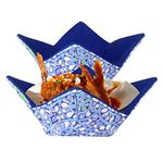 ZUYYON 2Pcs Bowl Huggers Microwave Safe Hot Bowl Holder Hot Soup Bowl Potholders to Keep Your Hands Cool and Your Food Warm Multipurpose Bowl Cozies for Soup, Rice and Pasta Bowls(Blue)