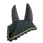HKM 3387 Fly Cover, Insect Protection, Fly Protection, Ear Protection, Green/Gold, Thoroughbred