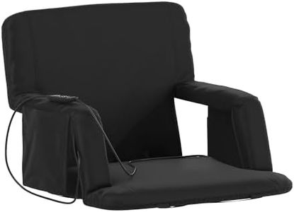 Flash Furniture Malta Extra Wide Heated Stadium Seat with Back Support, 6 Recline Positions, Portable Chair with Backpack Straps, USB Battery Pack Not Included, Black
