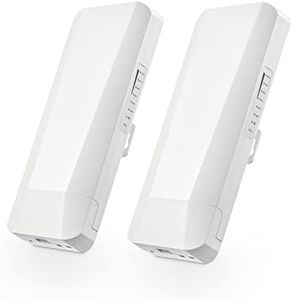 Outdoor Wireless Bridge, Point to Point WiFi Bridge, 5.8GHz 1-3KM Distance, 2X 100Mbps Ethernet Port, 24V PoE Adapter, 2 Pack