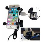 AutoPowerZ Multi Functional Black Mobile Holder with USB Charger for Bike