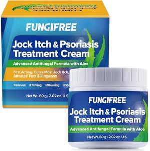 Jock Itch Antifungal Cream for Human: Extra Strength Anti Psoriasis and Ringworm Treatment for Skin, Foot & Body Men and Women - Soothing Itchy Burning Cracking Relief By Aloe and Miconazole