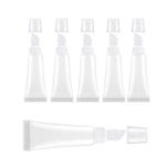 Qancekoo 6pcs 8ml Empty Lip Gloss Tubes Clear Soft Squeezable Lip Balm Containers Refillable Mini Cosmetic Tubes for DIY Lip Gloss Balm Makeup Travel Toiletries