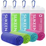 Sukeen [4 Pack] Cooling Towel (40"x12"), Ice Towel, Soft Breathable Chilly Towel, Microfiber Towel for Yoga, Sport, Running, Gym, Workout,Camping, Fitness, Workout & More Activities