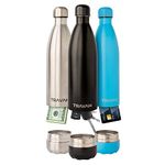 Diversion Safe Water Bottle Can Hidden Bottom for Valuables 17ounce Liquid Capacity and Dry Storage Compartment Stainless Steel Vacuum Insulated Leak Proof Smell Proof Bag Included (Matte Black)