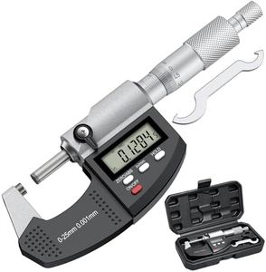 HDLKNAK Dual-Mode Micrometer, Digital Outside Micrometer Precision Measuring Tool, 0-1"/0-25 mm, Inch/Metric 0.00005"/0.001 mm, Machinist Thickness Gauge Tool, Large LCD Display with Protective Case.