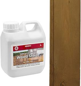 Sensio Home Natural Oak Wood Stain Big Value 1L Size Water Based Non Toxic Environmentally Friendly Wood Dye Indoor and Outdoor Furniture Wood Timber Skirting Doors Fence
