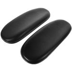 Healifty Replacement Office Chair Armrest Arm Pad PU Leather Padded Armrest Elbow Pillow for Universal Chair 2pcs (Black)