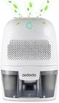 Aidodo Dehumidifier Mini Electric 600ml, Portable Dehumidifiers Absorb Water 300ml / 24h, Automatic Shutdown,Ultra Quiet Air Cleaner for Home, Kitchen, Garage, Wardrobe, Basement