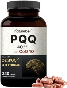 NatureBell PQQ 40mg Per Serving with CoQ10, 240 Capsules | Active Pyrroloquinoline Quinone, Highly Bioavailable ZenPQQ+ Formula – Promotes Heart, Brain, & Mitochondrial Health – Non-GMO