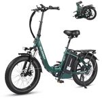 Wildeway 145KM Electric Bike for Adults 32Ah Battery Folding Ebike Step Thru Electric Bicycles for Women Men 20" Fat Tire E-Bike for Delivery Uber Commuting 750W