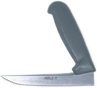 ABLE-T Serrated Right Angle Knife, Approved by a Certified Occupational Therapist - 1 Count, Grey