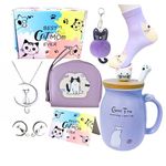 Cat Mom Gifts, Cat Lover Gifts for Women, Gifts for Cat Lovers, Cat Gifts for Cat Lovers, Cat Themed Gifts for Women, Birthday, Mother's Day Gifts Christmas for Women, Her (Purple)