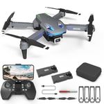 Foldable Drone with 1080P Camera for Kids/Adults/Beginners | Wipkviey T28 RC Quadcopter Toys, Birthday/Christmas Gifts for Boys Girls with 24-30 Mins Flight, 2 Modular Batteries and Carrying Case