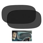 2 Pack 50x30 cm Car Window Shades for Baby Car Window Sun Shade Mesh Fabric Sunshade Visor Cover Glare and Ray Protection Screen for Side Windows Blocking Harmful UV Rays Sun Glare Heat(,Black)