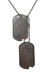 Graphotype™ Personalised WW2 US Military Stainless Steel Dog TAG Set - pre 1965 Exact Replica Embossed Stainless Steel Army Style Dog ID Tags with Chains