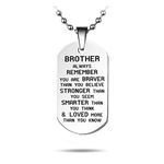 Gifts for Brother from Sister Brother - Unique New Big Brother Gifts for Boys Black Brother Necklace Jewelry Birthday Christmas New Year Gifts