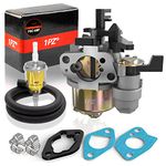 1PZ UK5-GX5 Carburettor Kit Replacement for Honda GX160 GX168 GX200 Carburetor 212cc Predator 5.5HP 6.5HP Lawn Mower Engine Parts with Fuel Filter, Mounting Gaskets, Fuel Hose and Hose Clamps