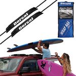 DORSAL Universal Soft Racks with Car Roof Pads Tie Down Straps Storage Bag - Pack of 2 for Surfboards Kayak Canoe Paddleboards 28" Black