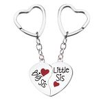 Sister Gifts from Sister Big Sister Little Sister Matching Keychains for Women Girls Christmas Birthday Gifts for Sister Stepsister Unbiological Sister Gifts 2 Pcs