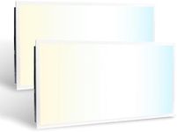 2x4FT LED Flat Panel Troffer Light,35K/40K/50K CCT Selectable,30/40/50W Tunable 120LM/W, 0-10V Dimmable Ultra Slim Back-lit Drop Ceiling Fixture,120-277VAC,-cETL Listed,Pack of 2
