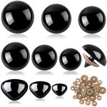 UPINS 90Pcs Large Safety Eyes and Noses Kit Black Plastic Craft Dolls Eyes for DIY Puppets Bear Crafts Animals Amigurumi Making Supplies