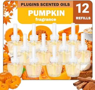 Plug in Air Freshener Refills for Home, Pumpkin Scented Oil Refill, Autumn Fragrance – 12 Pack, 7.92 Fl Oz Compatible with Glade, Compatible with Air Wick – Ideal for Bedroom, Bathroom, Office