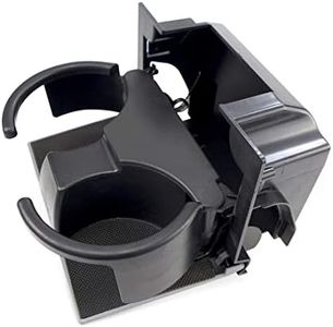 Rear Center Console Cup Holder Fits for Nissan Frontier Xterra Pathfinder 2005-2019 OE Replacement 96965-ZS00A, 96965-ZP00C, 96965-ZP00D- Rear Seat Center Console Cup Holder Insert(Black+ Light Gray)