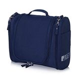 PETRICE Multifunctional Travel Pouch Bag Extra Large Makeup Organiser with Hook (Navy Blue) 23.11x10.41x20.57 cm