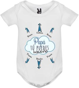 QCM PRODUTOS PERSONALIZADOS Body bebé | Especial regalo para Papá | Regalo original para el día del padre (Papá tú puedes hacerlo)