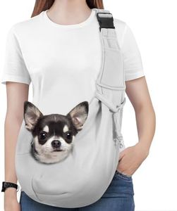 Pawaboo Dog Sling Carrier for Small Dogs, Reversible Hand Free Dog Carrier Sling with Adjustable Strap Buckle & Safety Leash - Soft Pouch and Tote - Suitable for Carry Small Dogs and Cats, Up to 12lbs