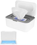 Wet Wipes Dispenser Box, Napkin Storage Holder Container Box, Dustproof Toilet Tissue Paper Box with Lid, Baby Wipes Dispenser for Home Office Desk, with a Mask Storage Organizer Case Box - Grey