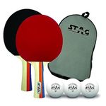 Stag Iconic Tournament Professional Table Tennis (T.T) Set - Table Tennis Rackets and T.T Balls Included| All-in-One Ping Pong Paddle Playset - Table Game Accessories