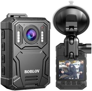 BOBLOV KJ23Pro 2K Body Camera, 128GB Body Cams with Night Vision, 4000mAh Battery for 15 Hours Continuous Recording, IP66 Design, USB-C Design for Law Enforcement, Security, and Outdoor Work