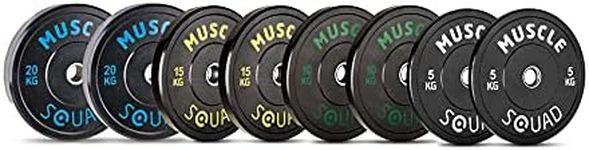 MuscleSquad Olympic Rubber Bumper Plates 5kg - 20kg Set