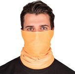S A Company Single UV Face Shield | UV 30+ Multipurpose Neck Gaiter Balaclava for Adults | Safety Orange
