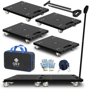 QKY 4PCS Connectable Heavy Duty Furniture Dolly, 1760 lbs, Removable Handle