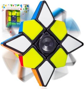 CUBIDI® Star Fidget Cube Spinner 2 in 1 Toy, 1x3x3 Magic Speed Cube for Adults, Teens and Kids - Lightweight, Durable, Smooth ABS Plastic for Anti-Stress Sensory, Desk Toy, Ideal as Travel Fidgeting