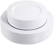 FLOWERCAT 60PCS White Plastic Plate