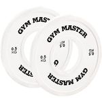 GYM MASTER Pair of 2" Coloured Rubber Fractional Change Plates for Olympic Barbell Weight Lifting