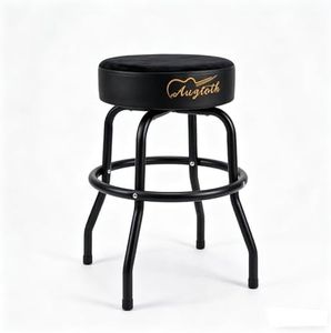 Augioth Rotatable Guitar Stool GT-21 - Ergonomic Design with Footrest Support, Anti-Slip and Stable, Ideal Choice for Musicians, Universal for Guitar/Bass/Drums (Black Velvet)