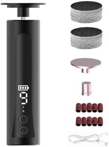 2 in 1 Electric Foot Callus Remover, Aluminum Alloy, 9 Speeds, with Digital Display, 10 Grinding Heads & 20pcs Sandpaper Discs,Cordless Rechargeable for Men Women Dead Skin Calluses (Black)